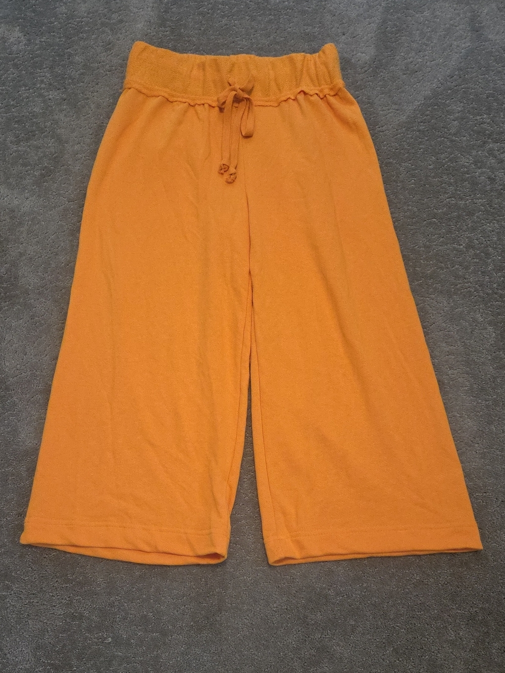 Free People Beach Wide-Leg Crop Knit Drawstring Pants - Orange Size Small NWOT